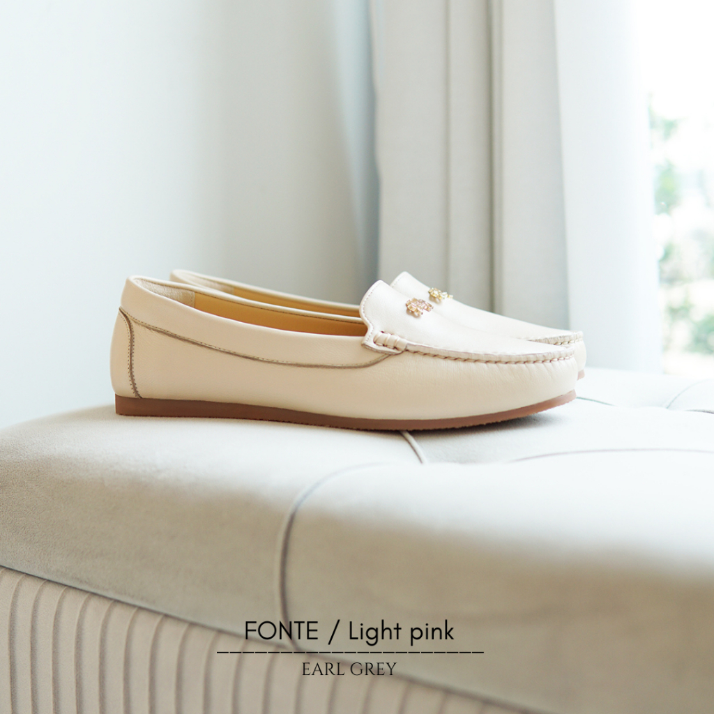 EARL GREY รองเท้าหนังแกะแท้  รุ่น Fonte series in Light pink