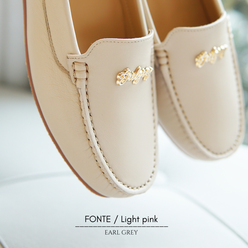 EARL GREY รองเท้าหนังแกะแท้  รุ่น Fonte series in Light pink