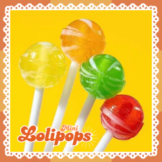 อมยิ้ม รวมอมยิ้มมินิ ชิ้นละ3.5g. (50-200ชิ้น) Mini lollipop สีสันสดใส อมยิ้มสผลไม้คละสี
