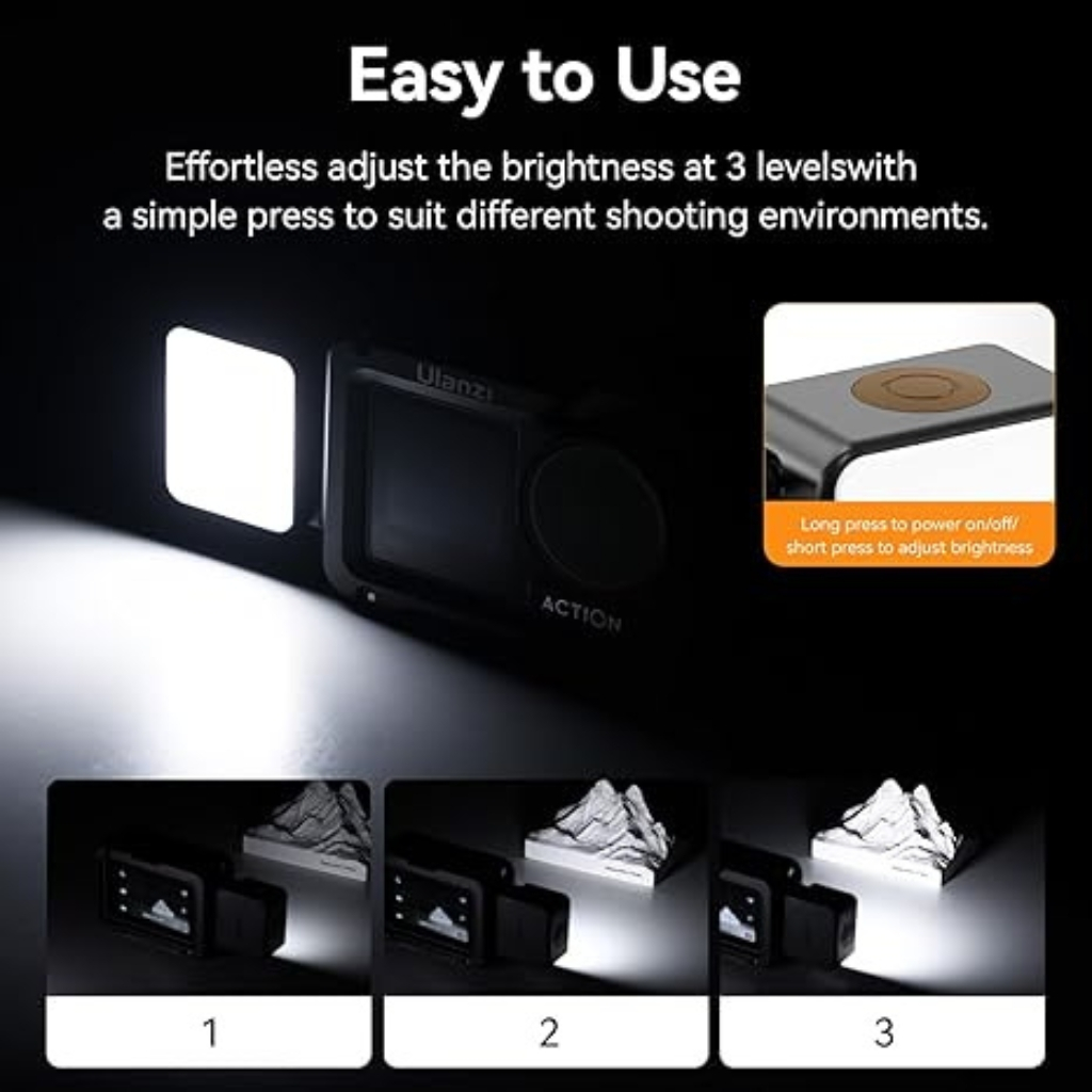 Ulanzi LM18 Mini LED Video Light ไฟเซลฟี่ มินิ LED สำหรับกล้อง DJI Osmo Action 4/3 และ Pocket 3