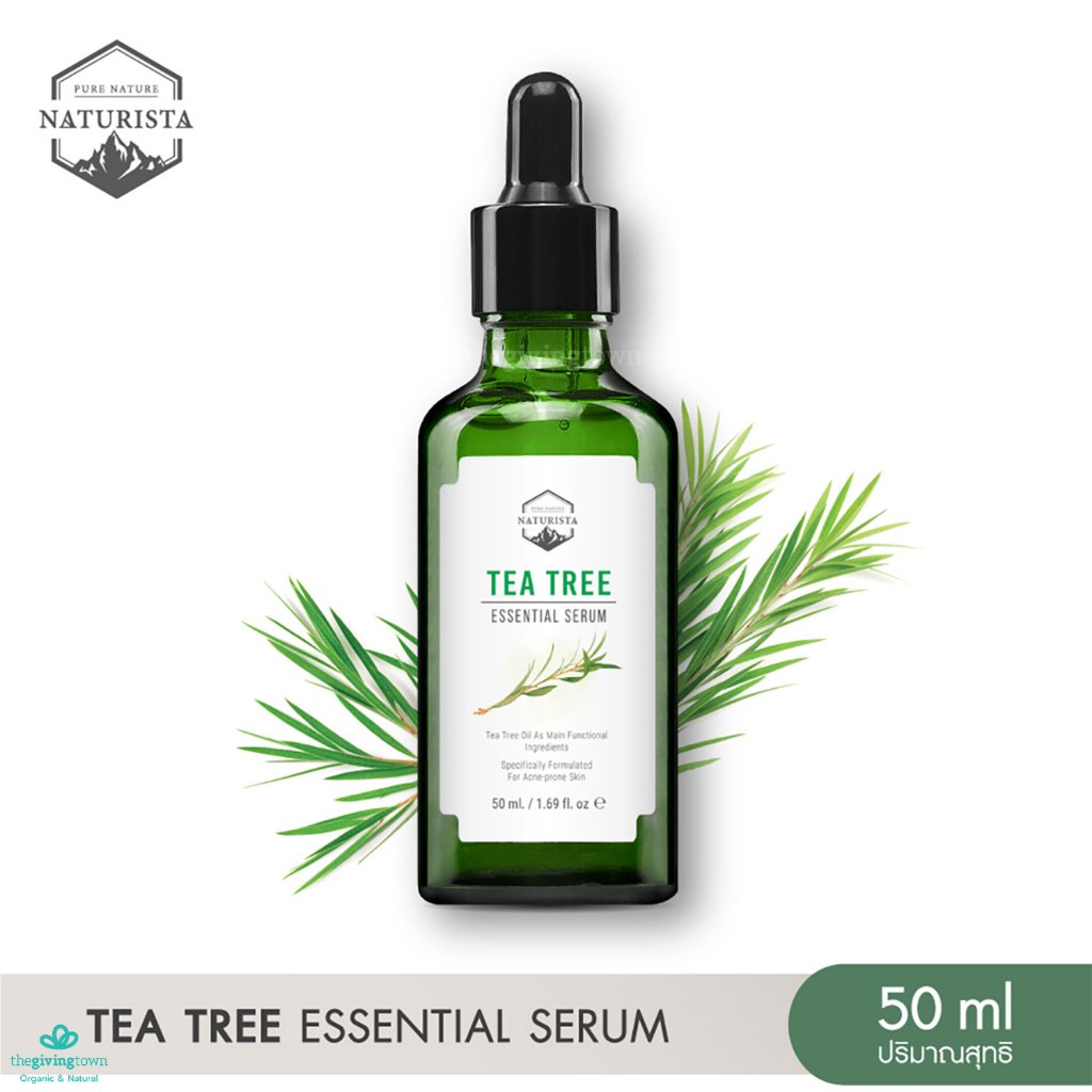 Naturista Tea Tree Essential Serum เซรั่มจากสารสกัดทีทรีเข้มข้น 50 มล. ขวดสีเขียว