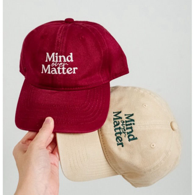 Littlethingsmatter-หมวกแก๊ป ผ้ายีนส์ผ้าฟอก ปักลาย Mind Over Matter