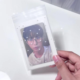￼[พร้อมส่ง] ซองใสใส่การ์ด ลายดาว โบว์ ขนาด8*10+3cm