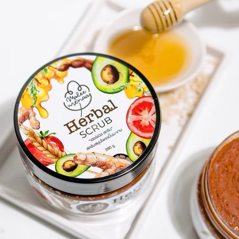 [ซื้อในไลฟ์ลดเพิ่ม] เฮอร์เบิลสครับ มาลีมีนา Herbal Scrub Maleemenaa สครับขัดผิวสมุนไพร 10 ชนิด ขัดผิวพร้อมบำรุง