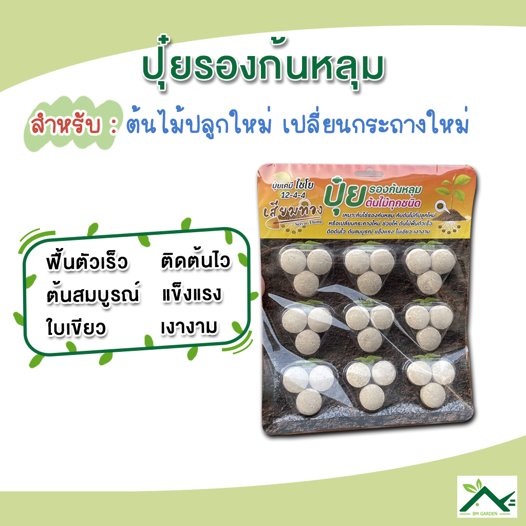 ปุ๋ยรองก้นหลุม สำหรับต้นไม้ปลูกใหม่ ย้ายกระถาง พืชฟื้นตัวเร็ว ต้นสมบูรณ์แข็งแรง