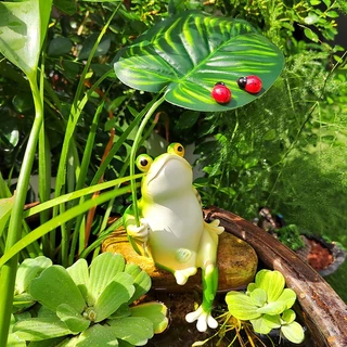 ตุ๊กตากบ กบจําลองตกแต่ง Creative Garden Decoration รูปปั้นกบ การ์ตูนตกแต่งภูมิทัศน์ 3D Craft กบเครื่องประดับตกแต่งถังปลา