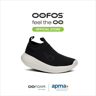 OOFOS Womens Oomy Zen Chalk Black - รองเท้าเพื่อการฟื้นฟู