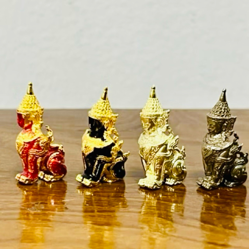 พญาปุริสาท เทวะคู่บารมีท้าวเวสสุวรรณ ขับไล่สิ่งไม่ดีบันดาลทรัพย์ ขนาด 1x2.5 cm. - รูปที่ 2