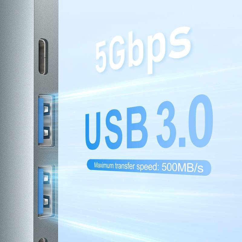d-power ตัวแปลงสัญญาณ USB TYPE-C มัติพอร์ท 7 in 1 รุ่น AD-X10 (USB-C to HDMI+USB*2+PD+USB-C+SD+TF)