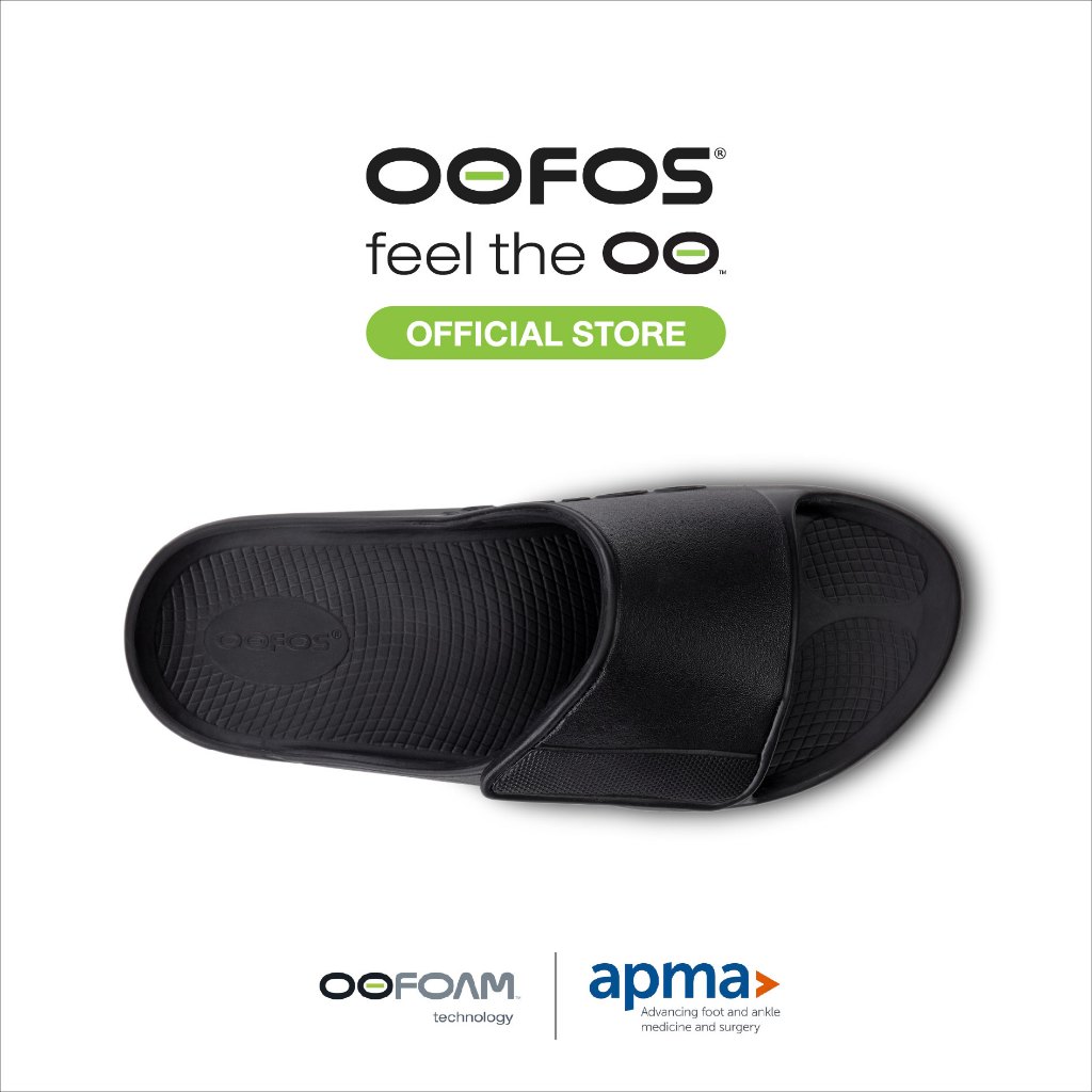 OOFOS OOahh Matte Black Sport Flex รองเท้าเพื่อการฟื้นฟู - รูปที่ 5