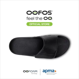 OOFOS OOahh Matte Black Sport Flex รองเท้าเพื่อการฟื้นฟู