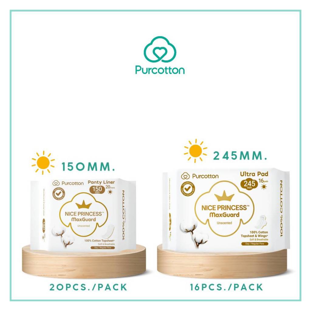 Purcotton MaxGuard Sanitary Liners ผ้าอนามัยแม็กการ์ด ( เหมาะสำหรับกลางวัน )