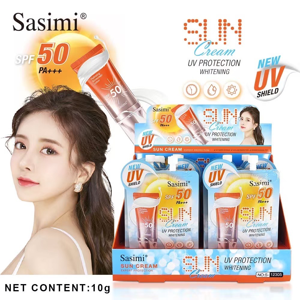 S-12305 Sasimi Sun Cream UV PROTECTION WHITENING คีรมกันแดด เนื้อครีม สีขาว SPF50pa+++