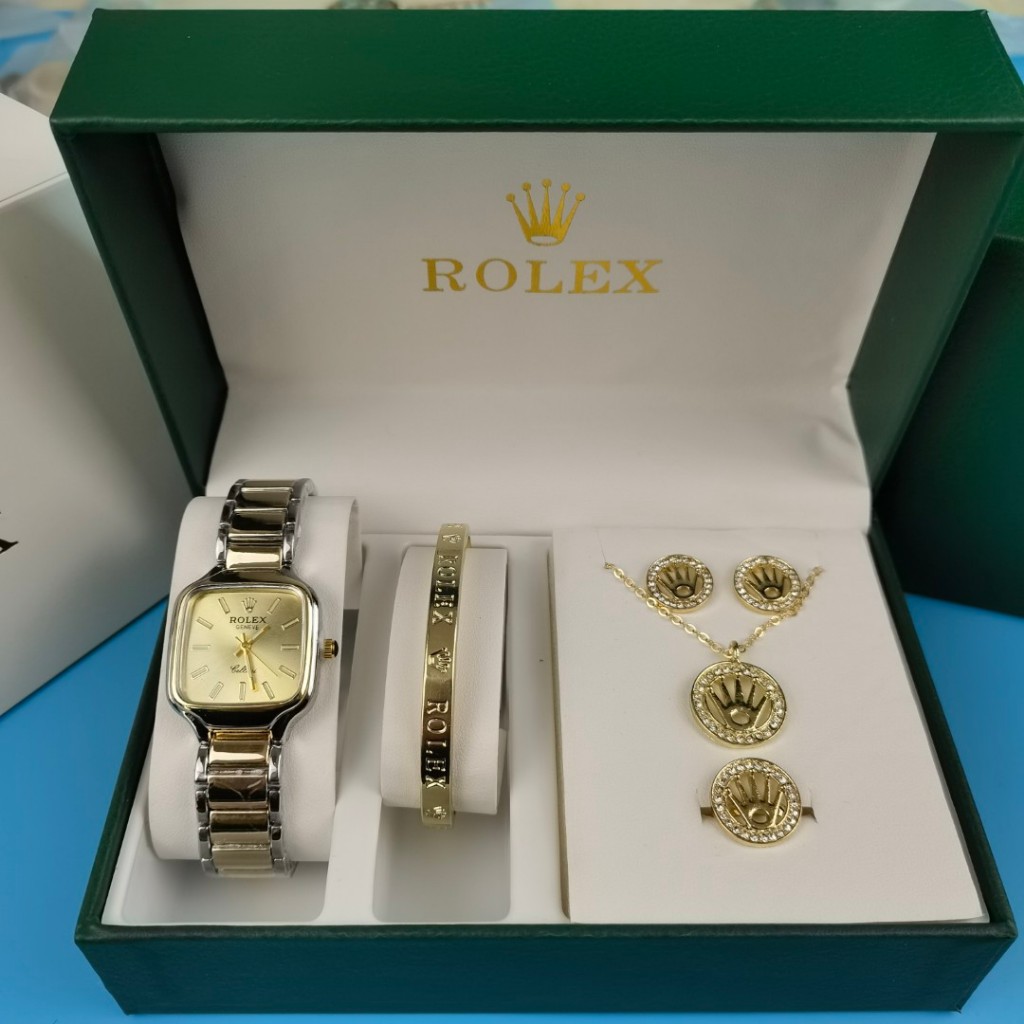 rolex นาฬิกา quartz ผู้หญิงนาฬิกาแฟชั่นสายเหล็กจัดส่งเร็ว