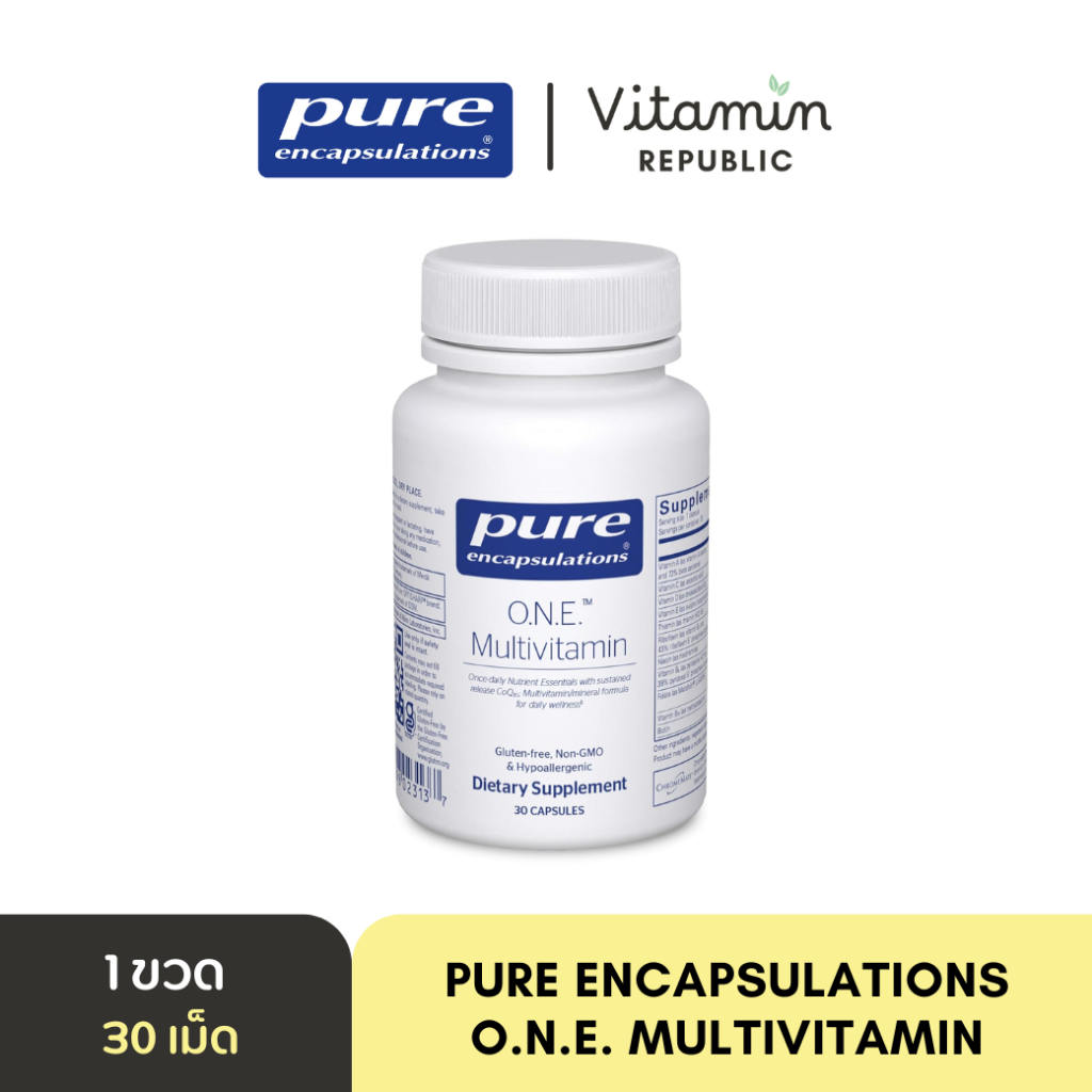 O.N.E. Multivitamin (30 capsules) by Pure Encapsulations วิตามินรวม มัลติวิตามิน