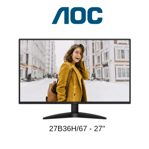 AOC 27" Monitor IPS 27B36H/67  27"  100Hz  1920 × 1080 (FHD)  AdaptiveSync รับประกันสินค้า3ปี