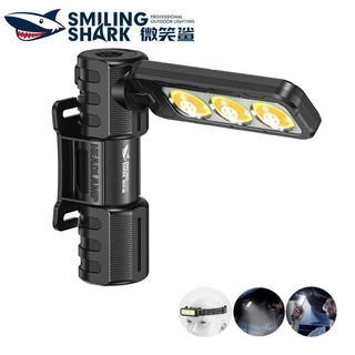 SmilingShark GZ5108 ไฟฉาย led ซัง ซุปเปอร์ไบร์ท แม่เหล็ก ไฟทำงาน พับได้ 180° ไฟหน้า 4โหมด Type-C ชาร์จใหม่ได้ กันน้ำสำหร