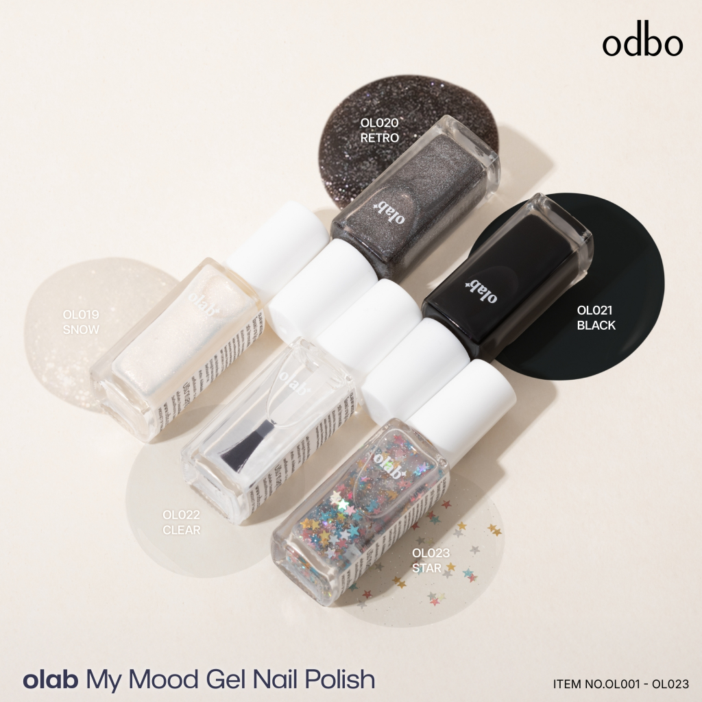 odbo olab สีเล็บเจล หัวแปรงทาง่าย My Mood Gel Nail Polish (OL001-OL023)