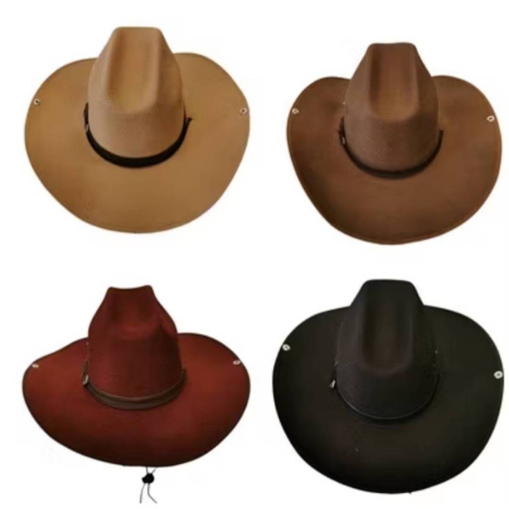หมวกกันแดด หมวกคาวบอย Cowboy Hat ทำจากผ้าสักหลาด ใส่ได้ทั้งชายและหญิง