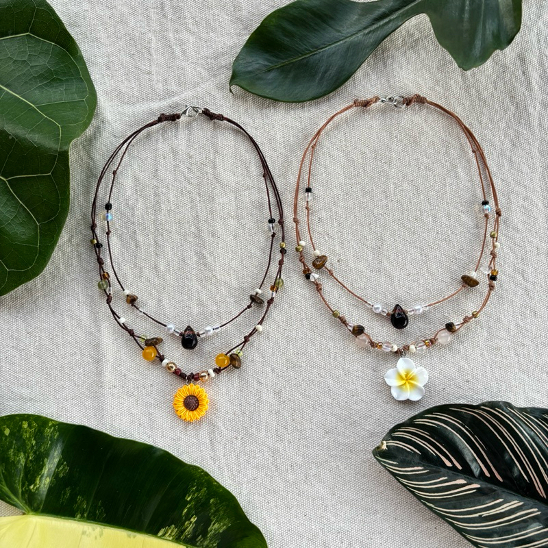 พร้อมส่ง 🌻 สร้อยเชือกเทียน สร้อยทานตะวัน