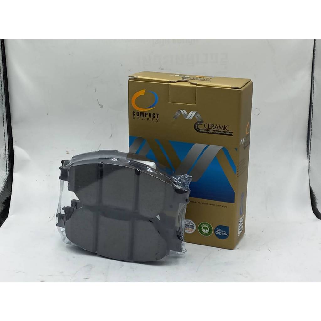 Compact Brakes MCJ-694 ผ้าเบรคหน้าสำหรับ TOYOTA REVO 2WD ( รีโว้ ขับ2 ) 2.4 , 2.7 , 2.8 ปี 2015 - 2019 ( MCJ-694 )