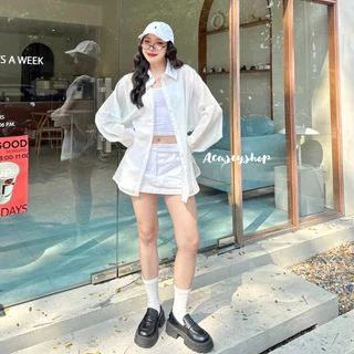 Acasey เสื้อเชิ้ตผู้หญิง แขนยาว เกาหลีเกาใจ รุ่น wanwan Shirt #8033