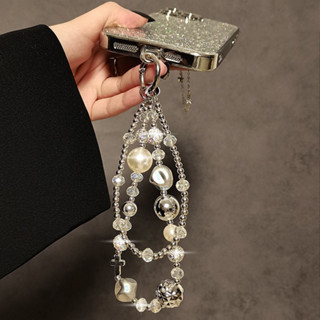 สายคล้องโทรศัพท์มือถือ สายคล้องโทรศัพท์แบบโซ่คู่ Rhinestone …