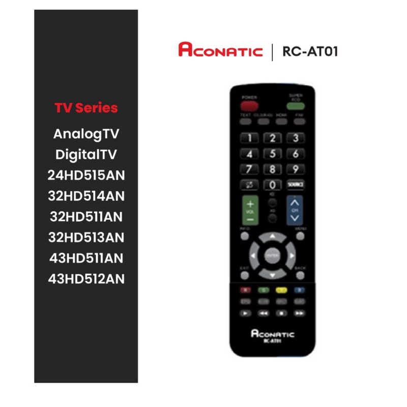 รีโมททีวี อาโคนาติก rc-at01