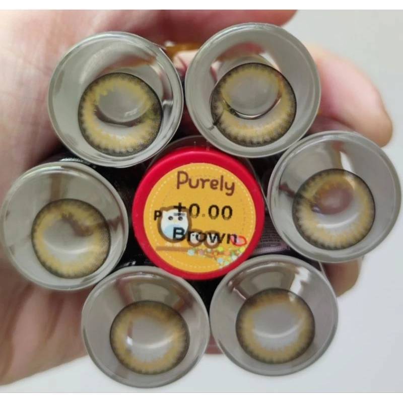 บิ๊กอาย คอนแทคเลนส์ รุ่น purely gray/ brown ฝาแดง ยี่ห้อ Pitchy lens