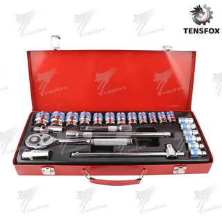 Tensfox ชุดเครื่องมือ เครื่องมือช่าง ประแจ CR-V ชุดบล็อค 24 ชิ้น ด้วยเทคโนโลยีจากประเทศเยอรมันนี ไม่เป็นสนิม ทนทาน