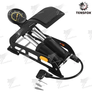 Tensfox สูบลมแบบเท้าเหยียบ สูบลมพกพา สูบลมเท้าเหยียบ สูบลมไว เครื่องสูบลม แบบท่อคู่ มีเกจจ์