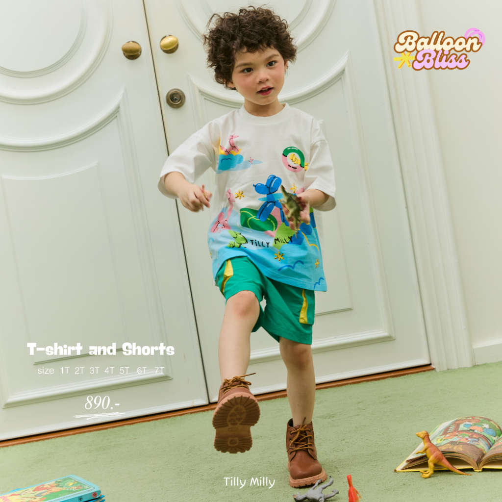 Tilly Milly เสื้อยืด กางเกงขาสั้น Look 6 – Balloon Bliss Collection – โปรปัง