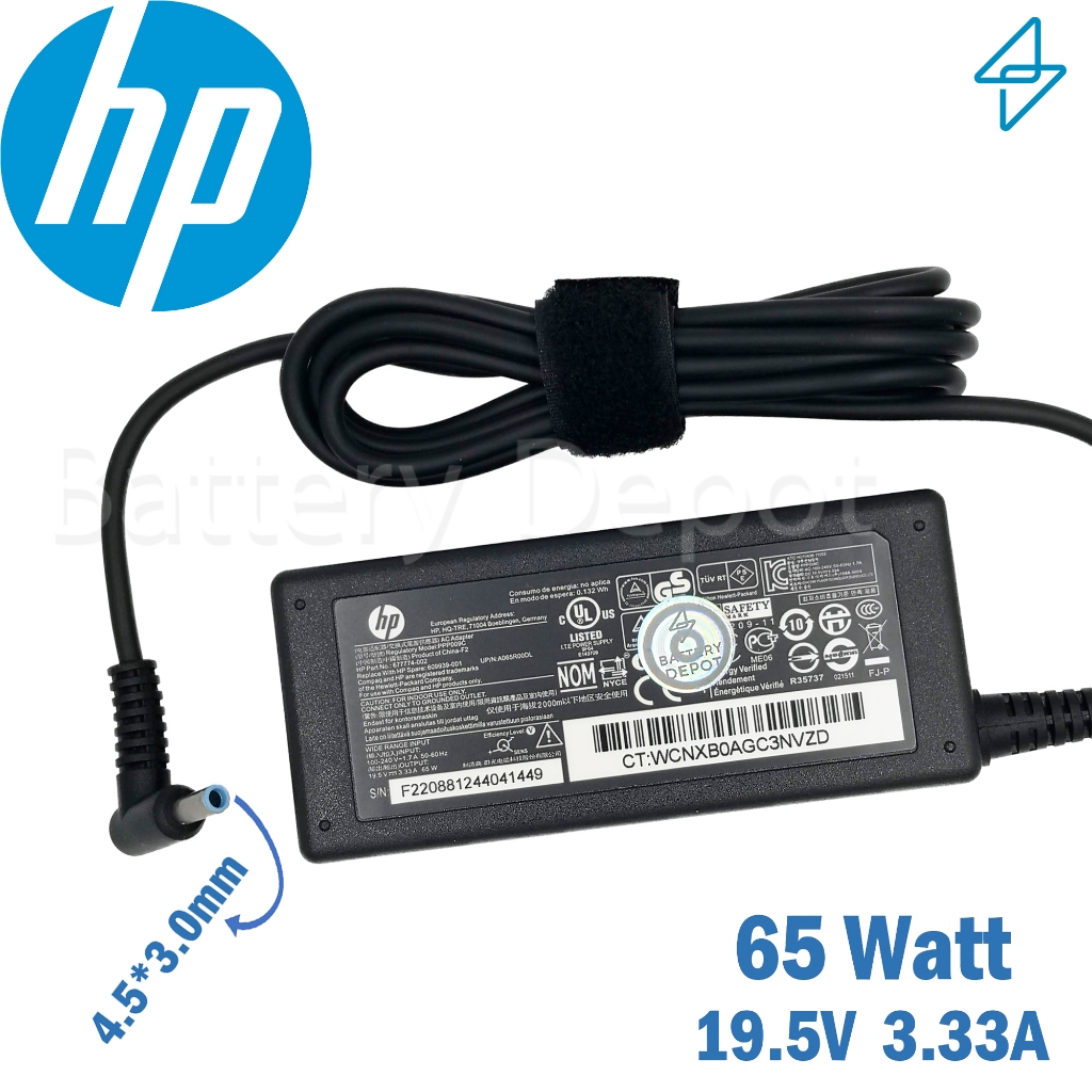HP Adapter ของแท้ HP Pavilion 15t-cs200 CTO / 15-fd0028tu 45W 4.5 สายชาร์จ HP, อะแดปเตอร์