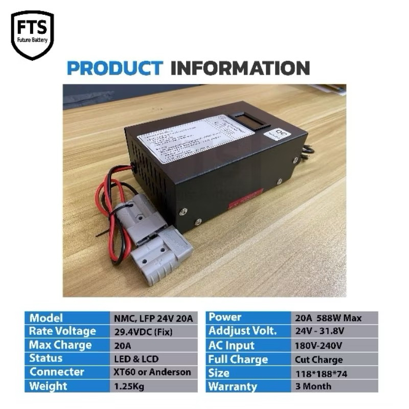 LifePo4, NMC Charger 29.4v 20A ที่ชาร์จแบตลิเธียม 29.4v 20A