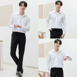 เสื้อนักศึกษาชาย แขนสั้น-แขนยาว สีขาวนวล/ขาวสว่าง เสื้อนักศึกษาผู้ชาย