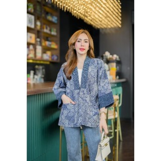 เสื้อคลุมยูกาตะผ้าฝ้ายเชียงใหม่ ผ้าย้อมม้อฮ่อมกัดลาย และผ้าพ…