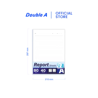 Double A Report Sheet กระดาษรายงาน ขนาด A4 หนา 80 แกรม 40 แผ่น จำหน่าย 1 แพ็ก