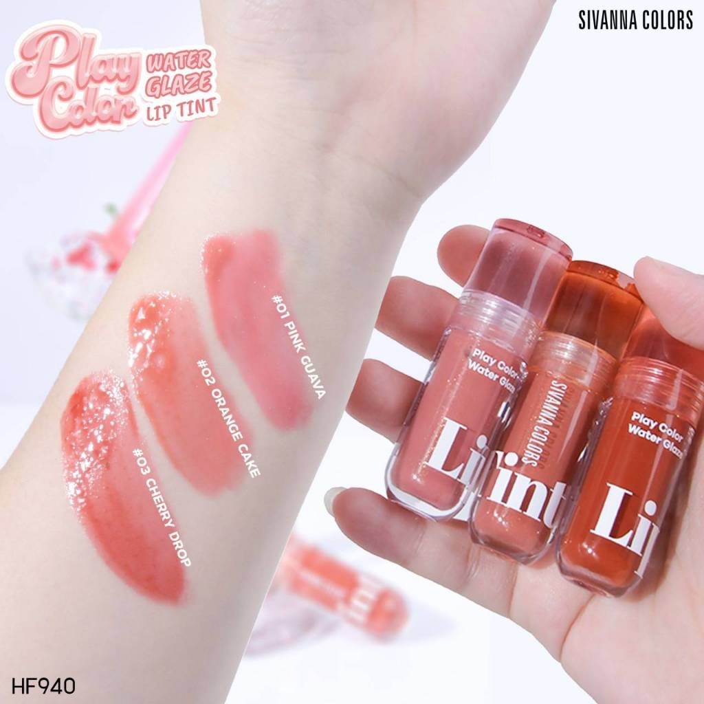 (🔥ของแท้/ส่งไว🔥) SIVANNA COLORS PLAY COLOR WATER GLAZE LIP TINT : HF 940 I ซีเวียน่า คัลเลอร์ส เพลย์