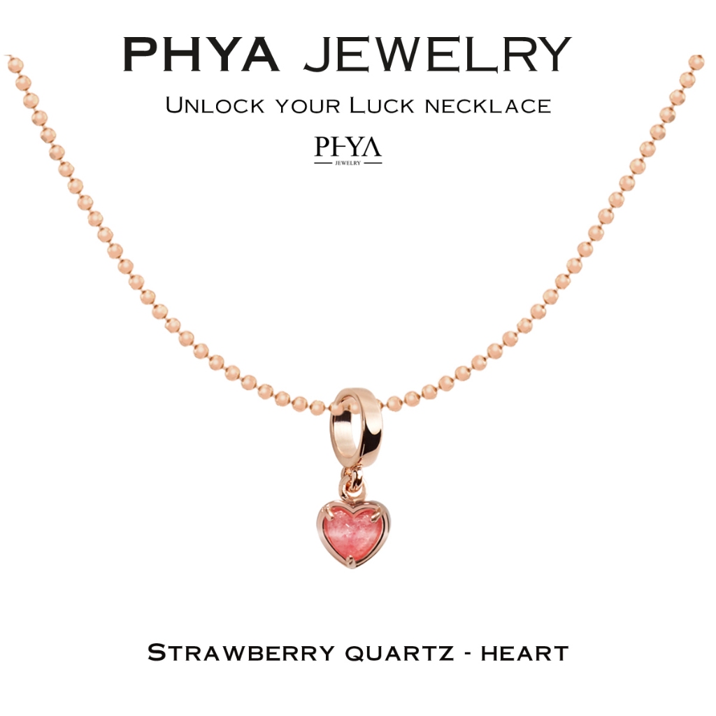PHYA Unlock your Luck necklace - Strawberry quartz เงินแท้