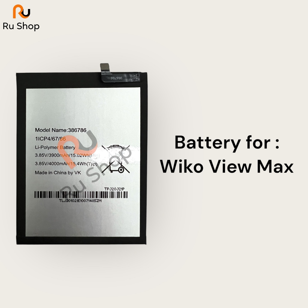 แบตเตอรี่ Wiko View Max 386786 4000mAh