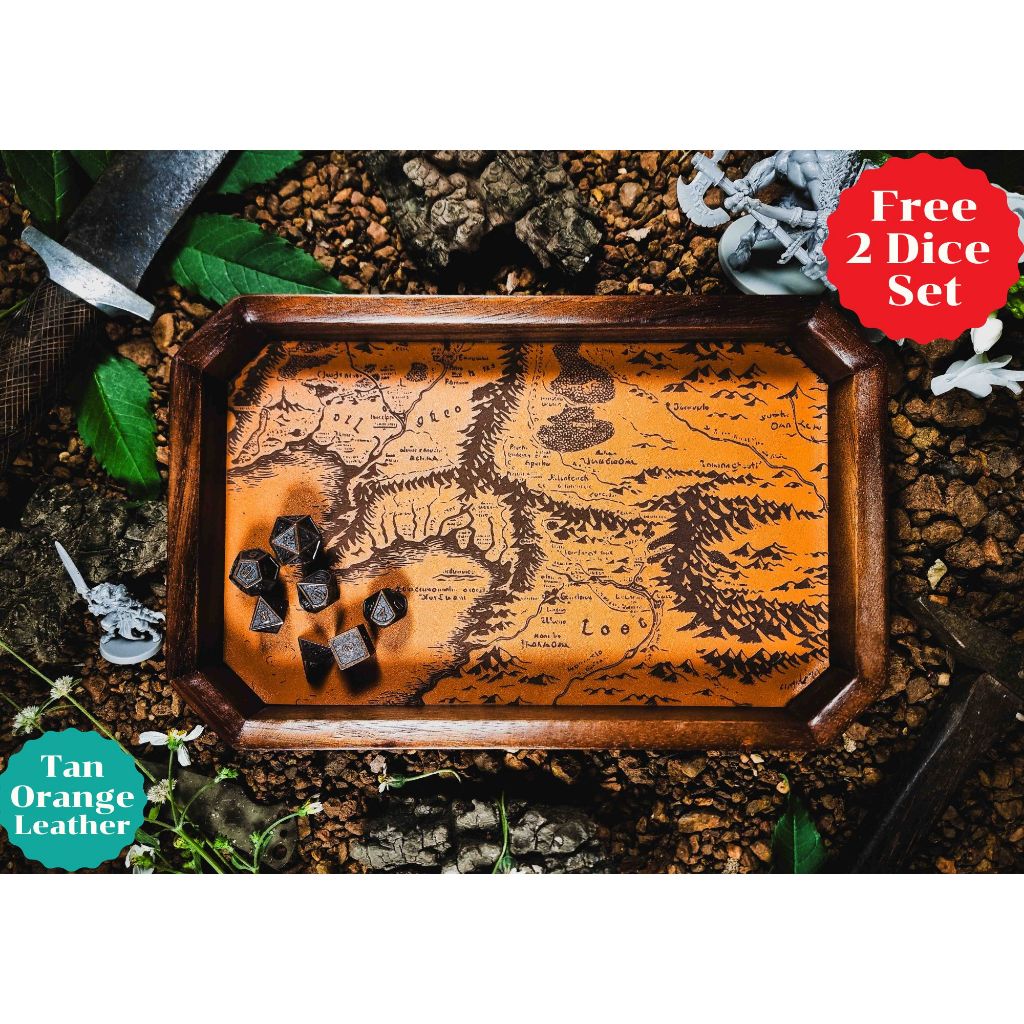 Dungeon Master Tray | Faux & Genuine Leather | RPG Dice Tray | Dungeons and Dragons Dice | DnD Dice 