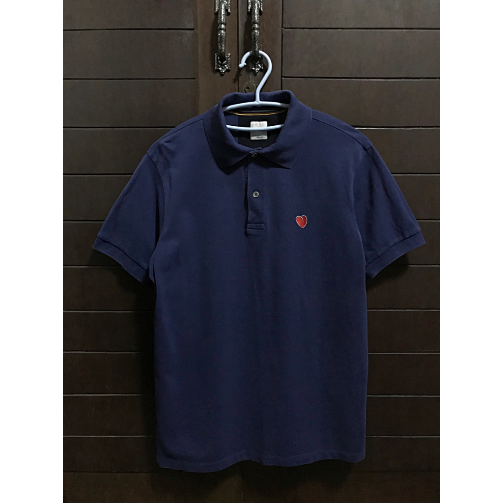 Paul Smith Mini Heart Logo Indigo Polo M Made in Portugal