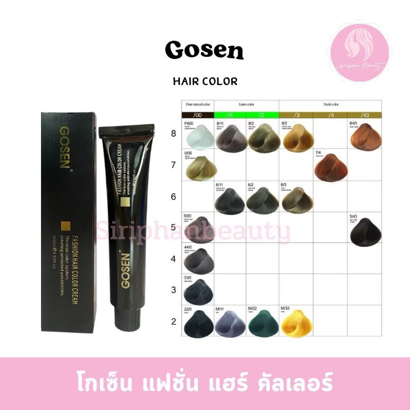 สีผมโกเซ็น Gosen สีย้อมผม ครีมย้อมผม ครีมเปลี่ยนสีผม รุ่นนี้มีแต่หลอดสี สีผมโกเซ็นกล่องดำ (ไม่มีแถมไฮโดรเจน)091