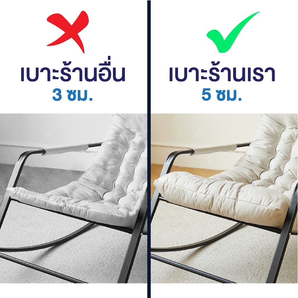 Homemark เก้าอี้โยก รุ่นเบาะหนาพิเศษ มินิมอล รองรับได้ 2คน ฟรีเบาะนวม โซฟาโยกได้ เก้าอี้พักผ่อน ขนาดใหญ่ - รูปที่ 5