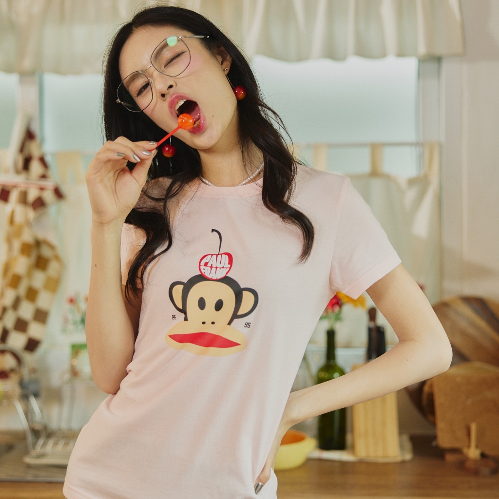 PAUL FRANK เสื้อยืดผู้หญิง PF WOMENS CHERRY O JULIUS SS TEE