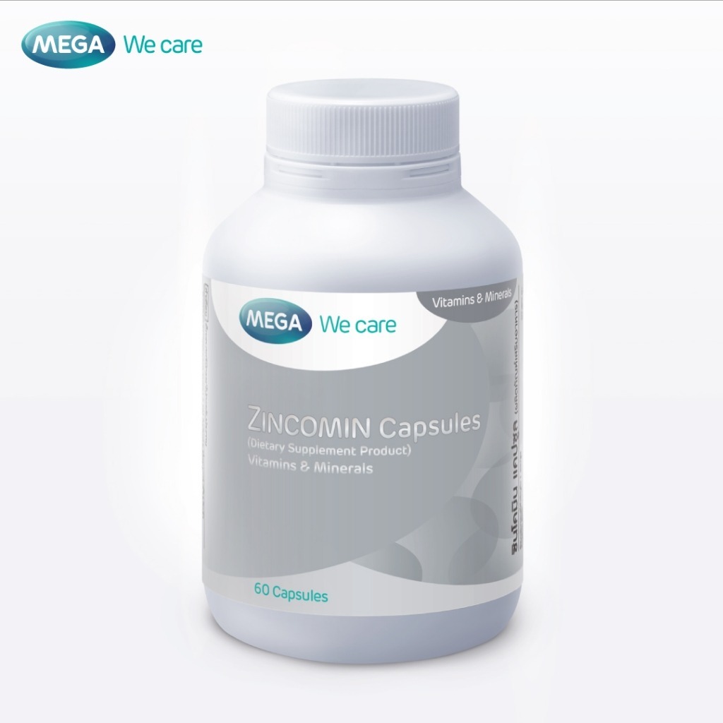 MEGA We care เมก้าวีแคร์ ZINCOMIN (60 's ) ซินโคมิน 60 เม็ด