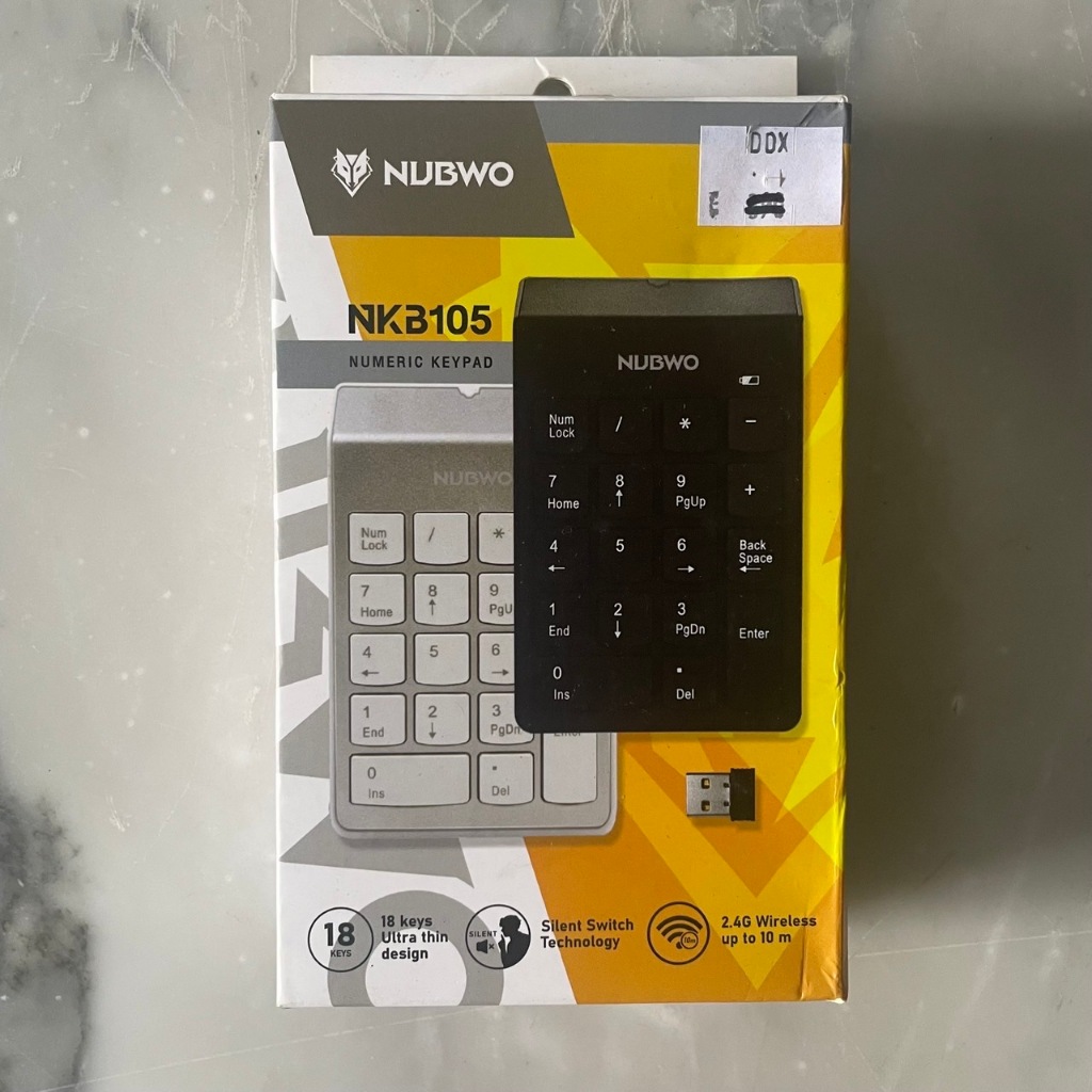 KeyPad NUBWO NKB105 Black Wireless แป้นพิมพ์ตัวเลขไร้สาย (ไม่มีถ่าน) พกพาง่าย