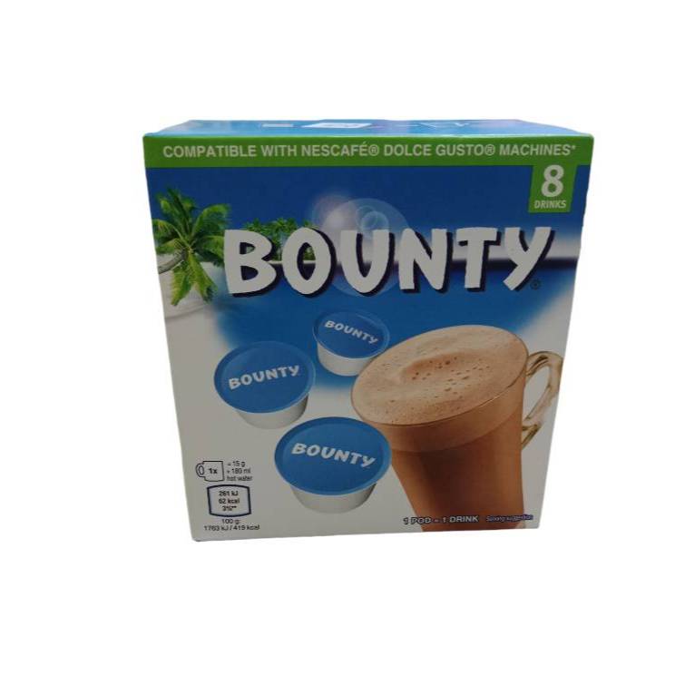 Dolce Gusto Bounty hot chocolate pods 1 กล่อง มี 8 แคปซูล น้ำหนัก 120 กรัม BB.03/2025