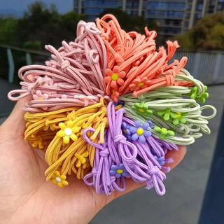 ยางรัดผมดอกไม้ ยางรัดแฟชั่นสีพาสเทล สไตล์ญี่ปุ่น เครื่องประดับผม，5 สีให้เลือก