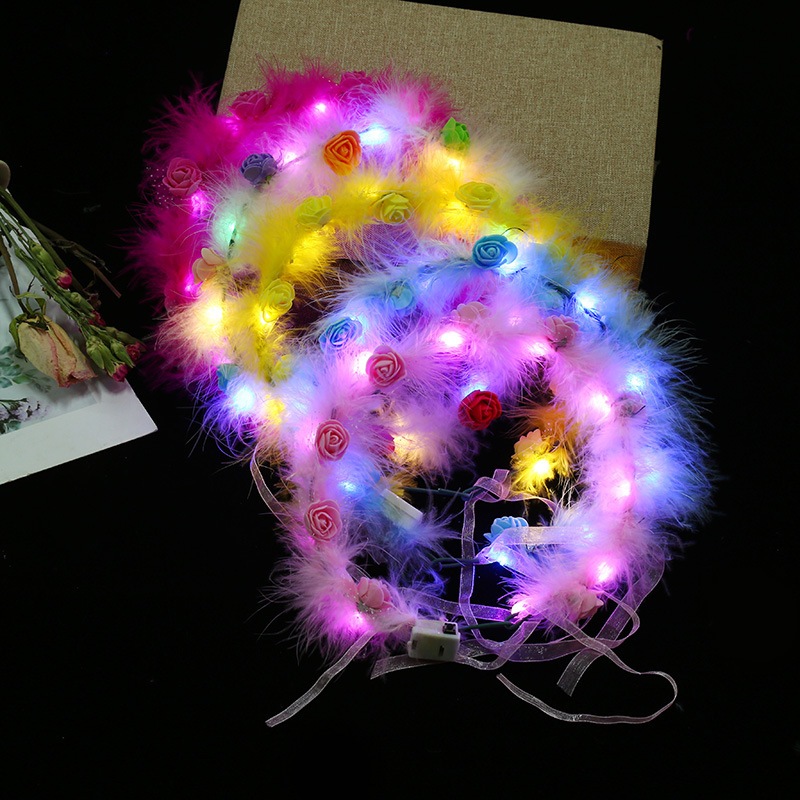 ที่คาดผมมีไฟ ที่คาดผมLED มงกุฎขนนกมีไฟ 1 PCS. LED10ดวง ปรับได้3โหมด ฟรีถ่านในตัว จัดส่งจากกทม.